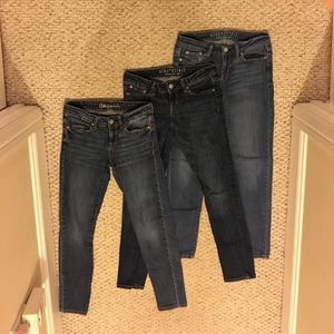 Three pairs Aeropostale skinny jeans